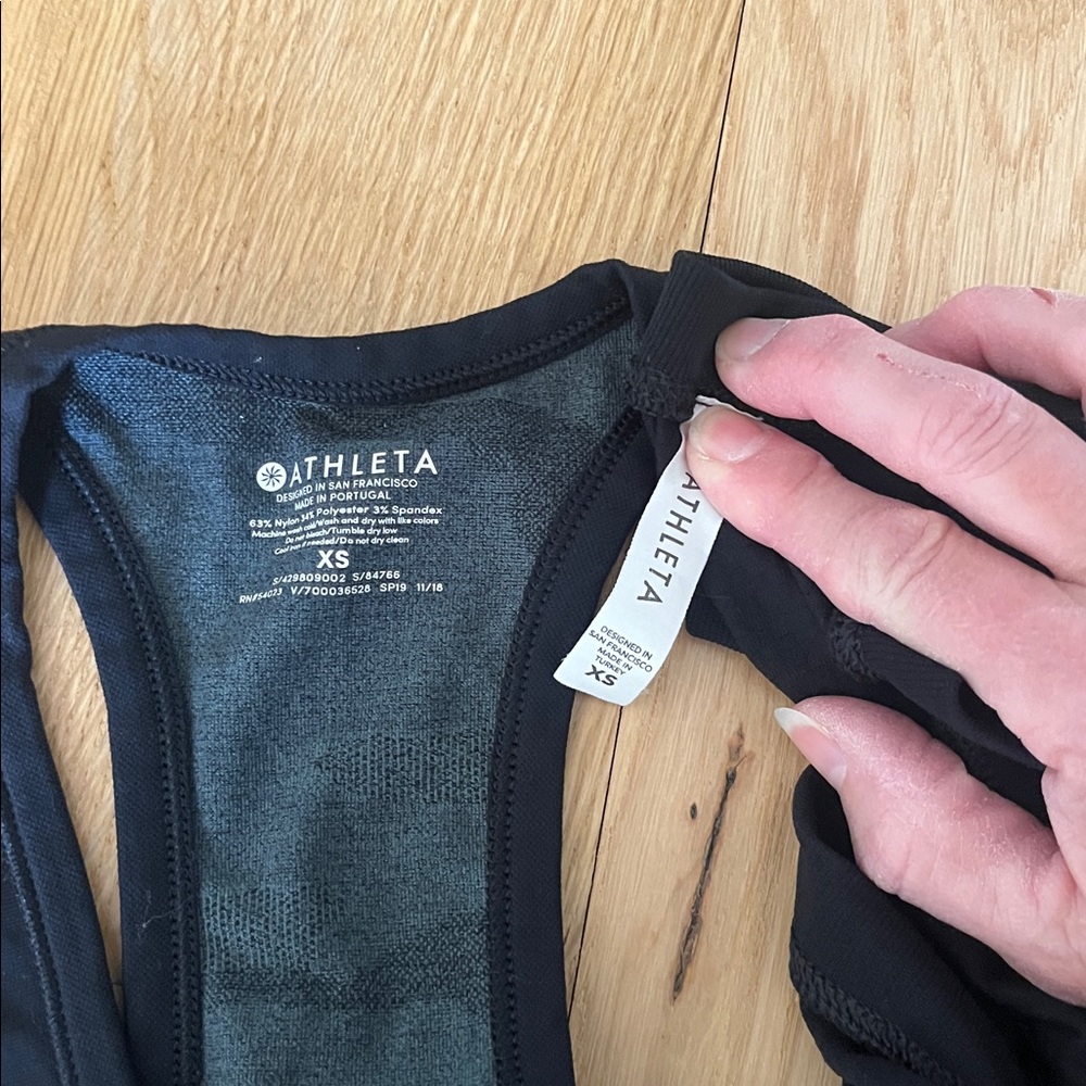 Athleta Black Racerback Workout Tanks - Solid & Subtle Camo - Picture 3 of 3